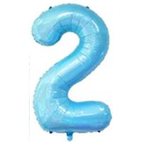 40" XL Metallic Zahlenballon Blau 2 - KOSTENLOSER VERSAND