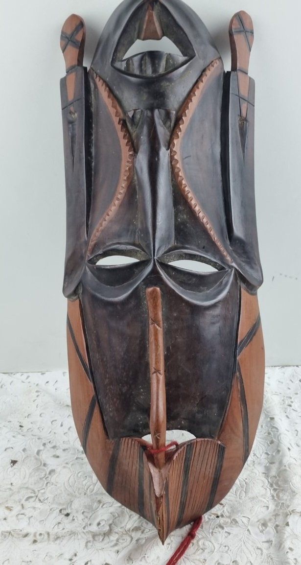 Internationale Kunst: Grosse Maske aus Afrika Holz. – Gebraucht aus Flums von Flumsantik 4