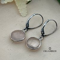 Silberohrhänger mit Rosenquarz