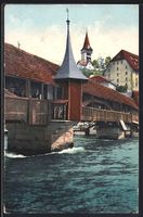 Luzern, Uferpartie an der Spreuerbrücke