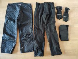 Motorradhose mit Innenfutter Protektoren Handschuhe Gurt 38