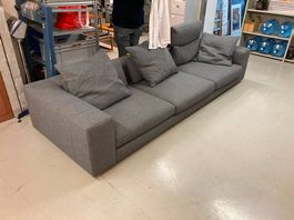 Minotti Designer Sofa, Grau Stoff Top Zustand, Luxus Design