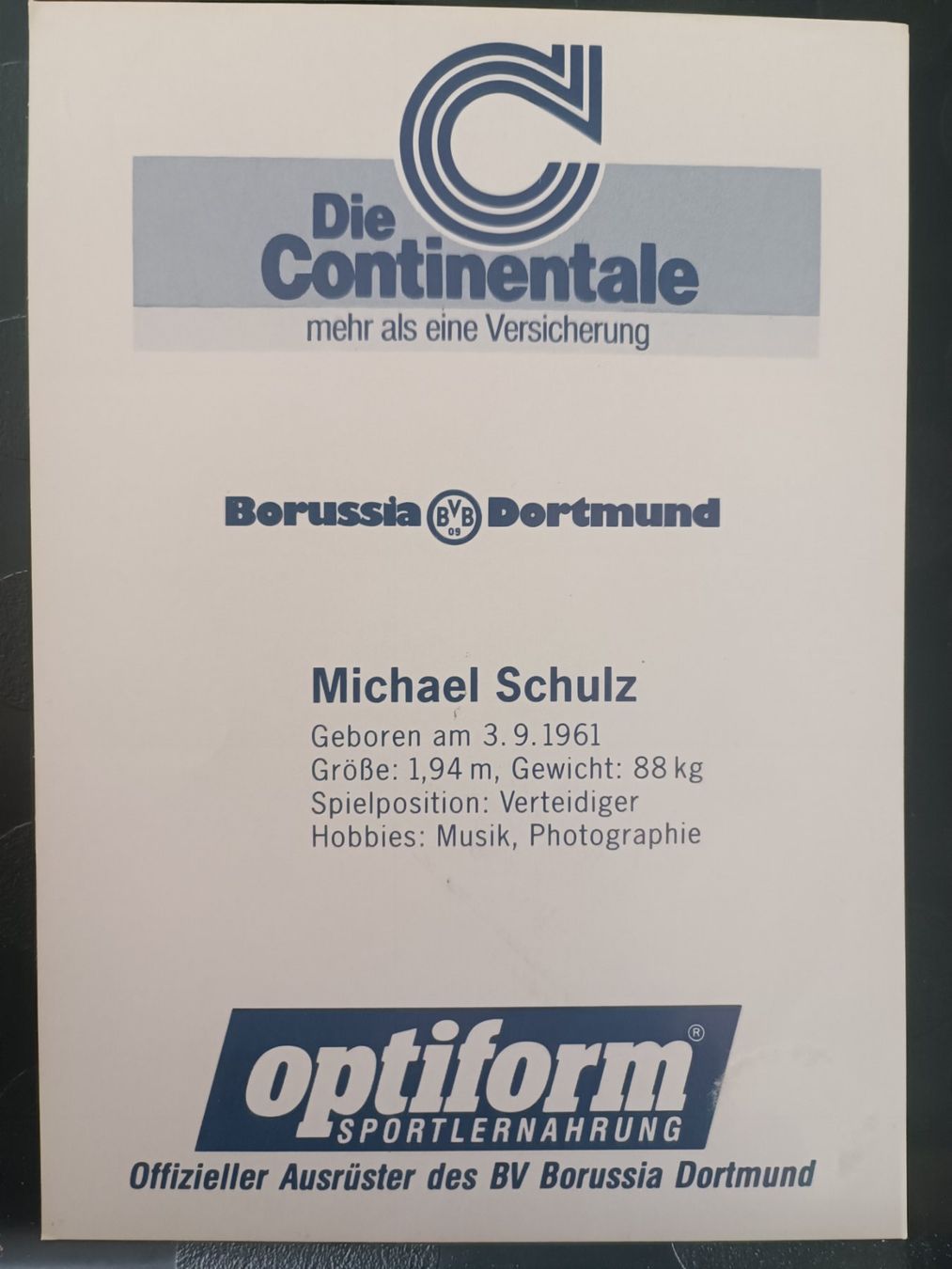 Autografi: Michael Schulz - BVB / Borussia Dortmund - Handsigniert – Usato da Menziken venduto da Artographs 1