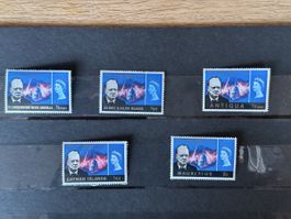 Churchill Gedenkmarken ** 5 verschiedene Länder