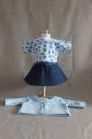 Puppenkleider Shirt/Rock Jacke selbstgenäht 40-45cm