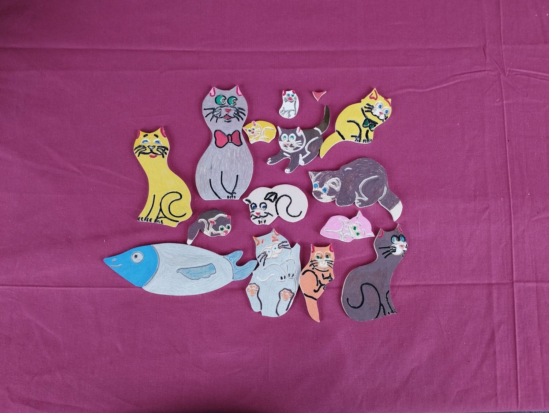 Puzzle: Katzen-Puzzle bemahlt - VIERZACK – Nuovo (secondo la descrizione) da Schübelbach venduto da Restwert_Schubelbach 3