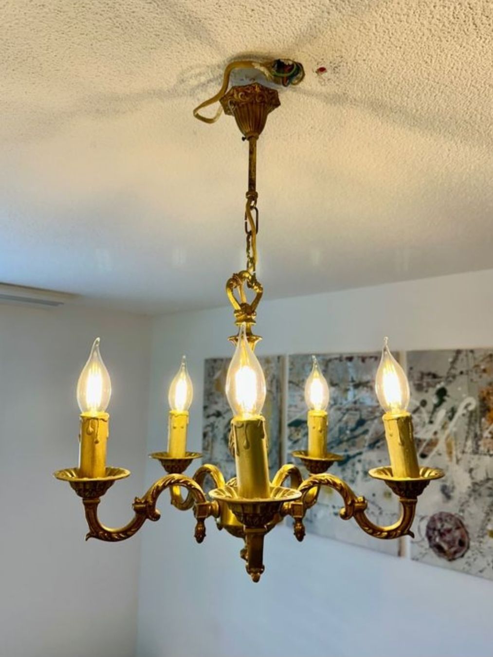 Lustres & lampes de plafonds: Antiker 5-armiger Kronleuchter – D'occasion à St. Gallen par charly92 9