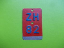 Velonummer / Fahrradnummer ZH 82