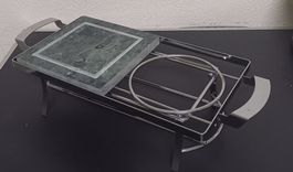 METALL - RECHAUD MIT STEINPLATTE* NEU/38 X 20/B 48/H 12CM