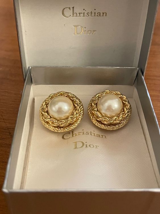 Boucles D'oreilles Clips Vintage émaillées Signées SG - Lot Bijoux Dorés - Occasion