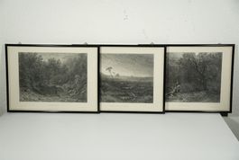 3 antike Kunstdrucke nach J. Marak, Stecher E. Willmann
