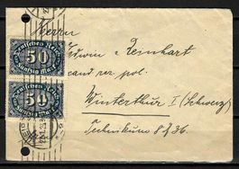 1923 Ganzsache Leipzig nach Winterthur