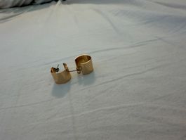 Ohrringe Creolen goldfarben breit