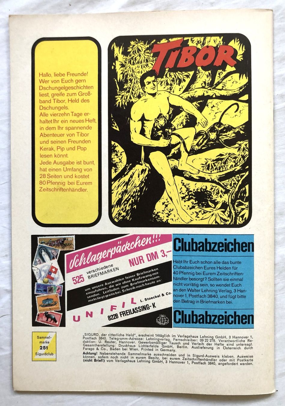 Fumetti: SIGURD - DER RITTERLICHE HELD - Nr.251 – Usato da Schaffhausen venduto da durruti 3