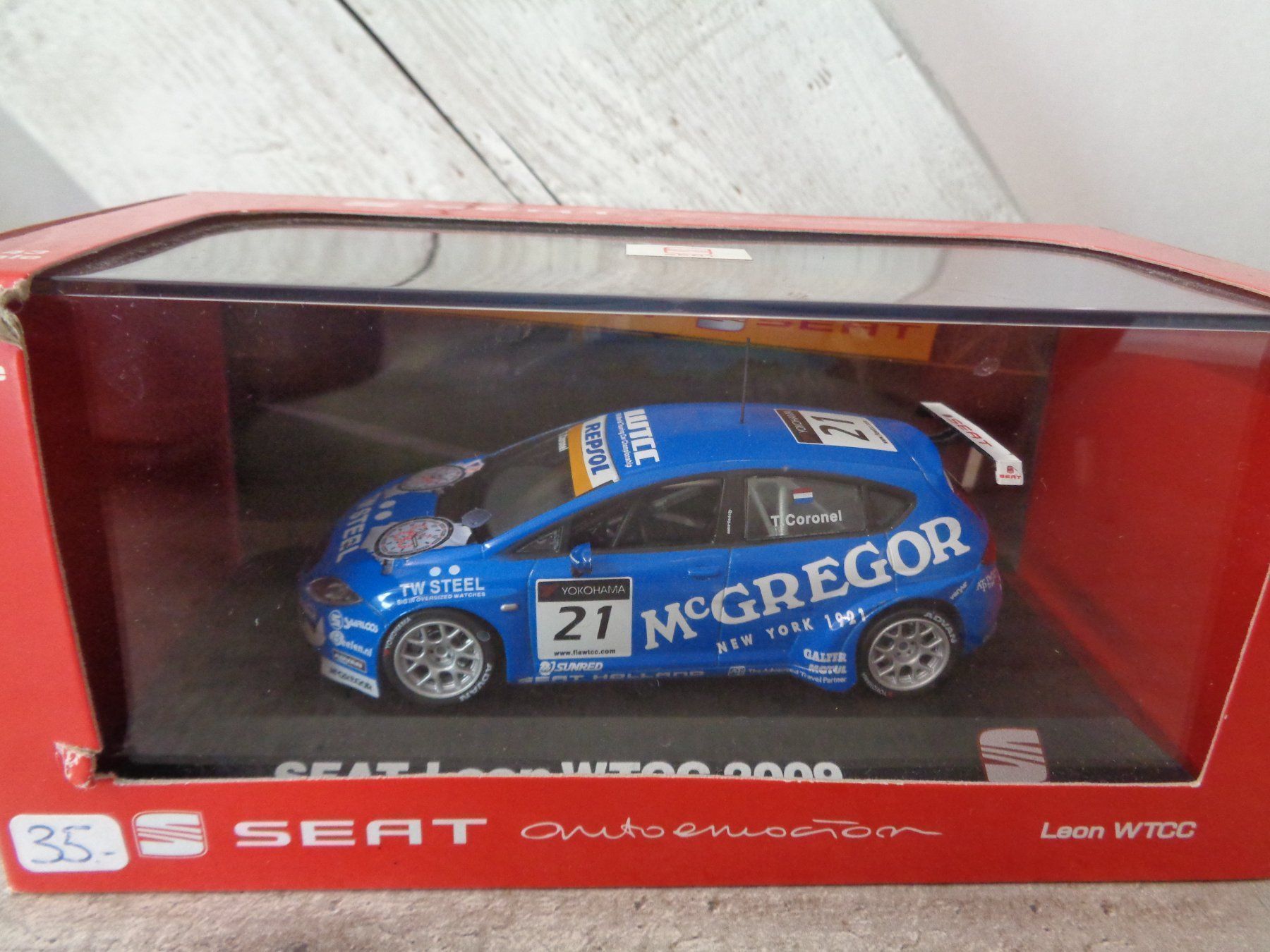 Seat Modellini d'auto: 1:43 Fischer Seat Leon WTCC T. Coronel – Nuovo e nell'imballaggio originale da Reconvilier venduto da rallycar