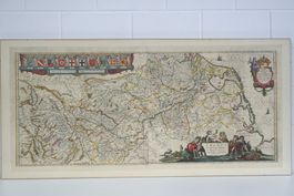 Alte Karte Rheynland Region mit Wappen von Blacu 1752