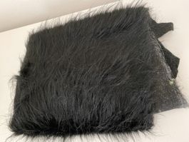 Jetzt!! Fellimitat Stoff schwarz ca 95-40cm /Bastel-Fasnacht