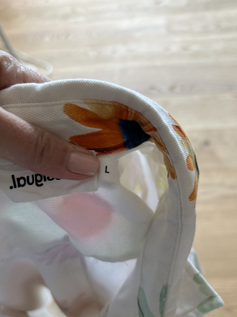 Desigual Vestiti: Robe Desigual imprimé fleurs blanc taille L courte – Usato da Miège venduto da Melaso 2