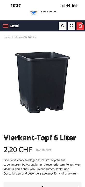Pots de fleurs: pflanze Topf 6 Liter – D'occasion à Schaffhausen par vko_5n7w