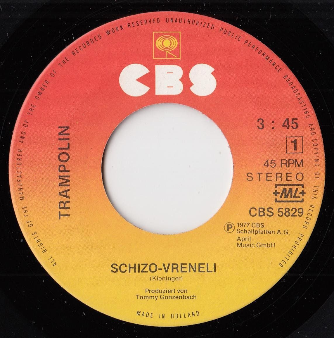 Schallplatten: Trampolin Vinyl Single CH von 1977 – Gebraucht aus Volketswil von Abcrecords 2