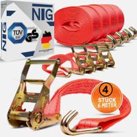 4 Stk. Spannset Spanngurte Zurrgurte NEU 6 meter