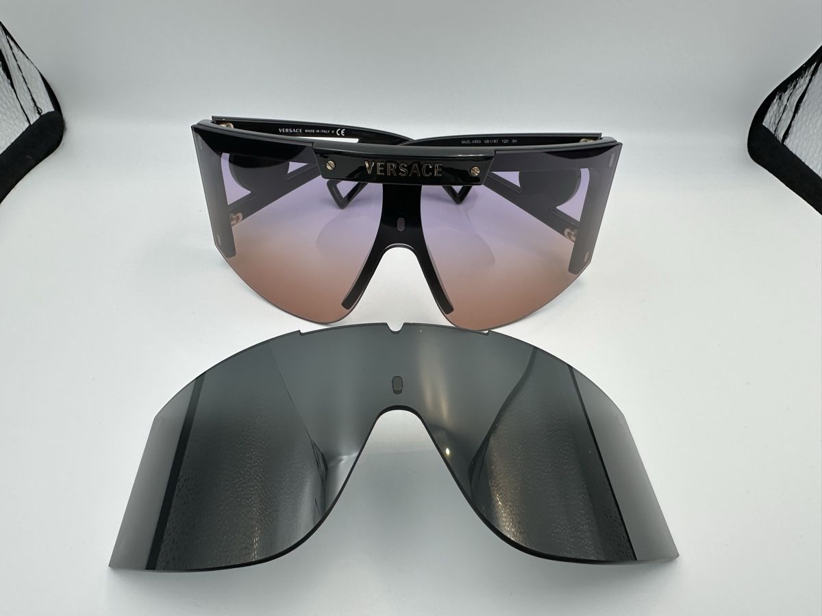 Versace Occhiali & Lenti: Versace Sonnenbrille Oversize Schwarz mit Wechselgläser – Usato da Schwende venduto da weesli 6