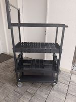 Servicewagen Metall grau mit Tente Rollener