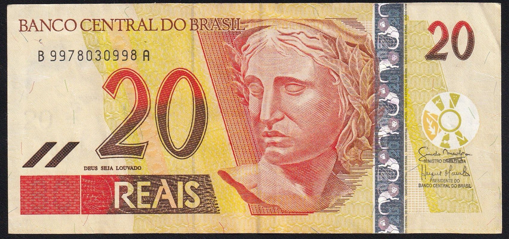 Banconote: Brasilien 20 Reais 2007 – Usato da Brugg AG venduto da banknoten_muesli 1