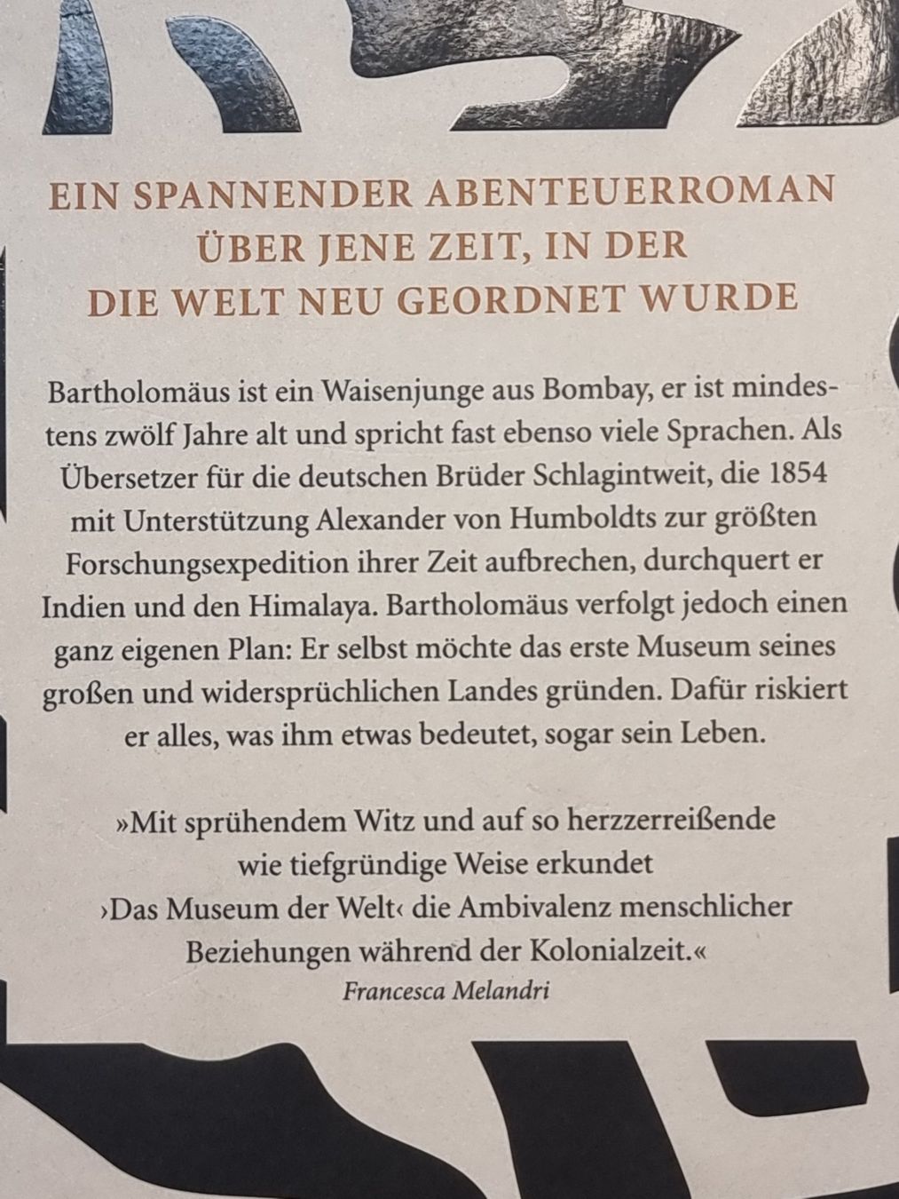 Libri: DAS MUSEUM DER WELT Christopher Kloeble Indien Abenteuer – Nuovo (secondo la descrizione) da Dürnten venduto da Bachtelrider_ 2