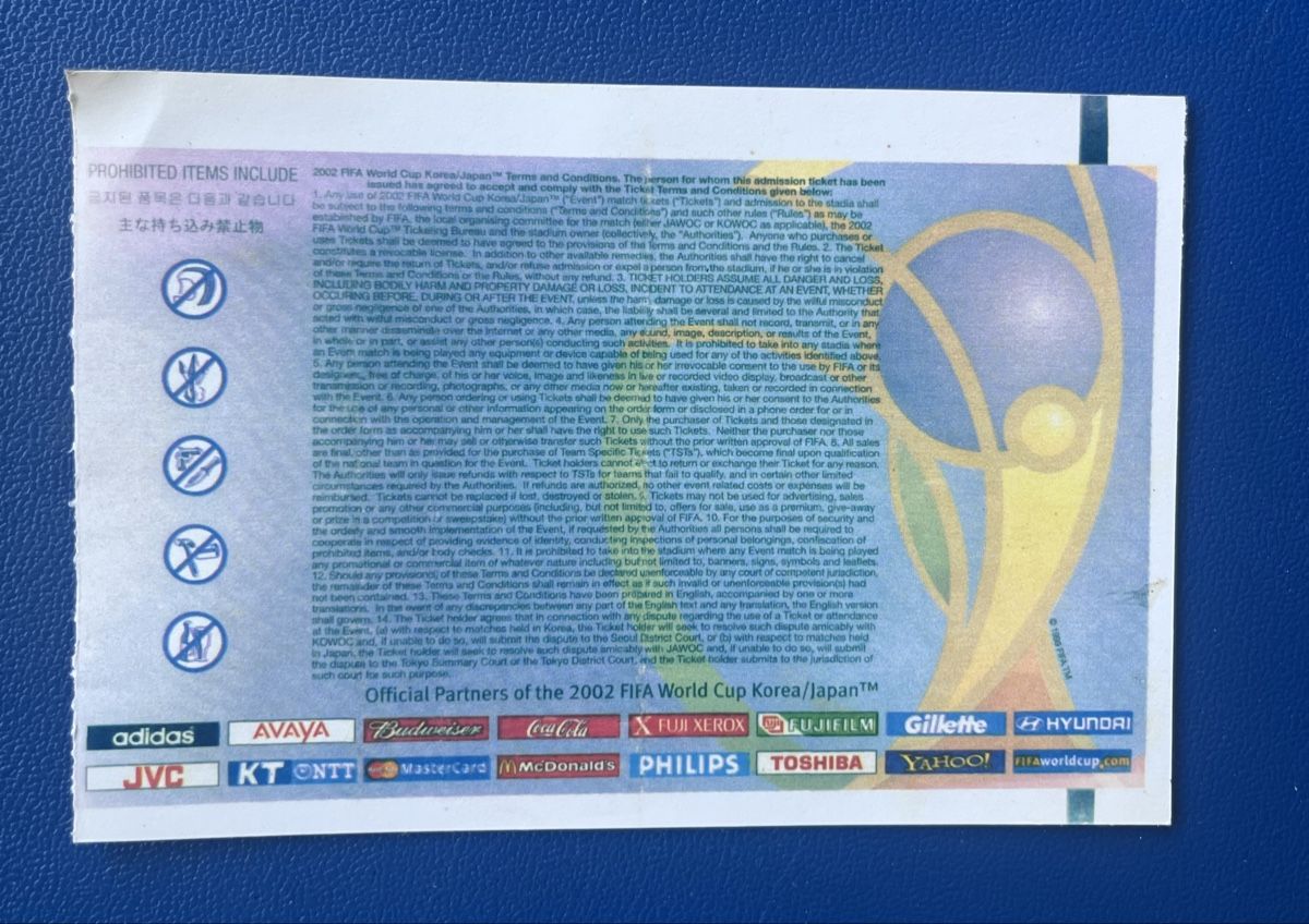 Biglietti: FUSSBALL WM 2002 FINAL TICKET  – Usato da Münchenstein venduto da tschepo64 1
