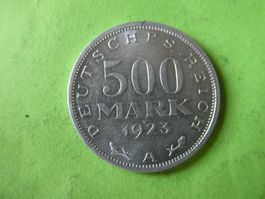 Dt. Reich 1923 A, 500 Mark - Alu