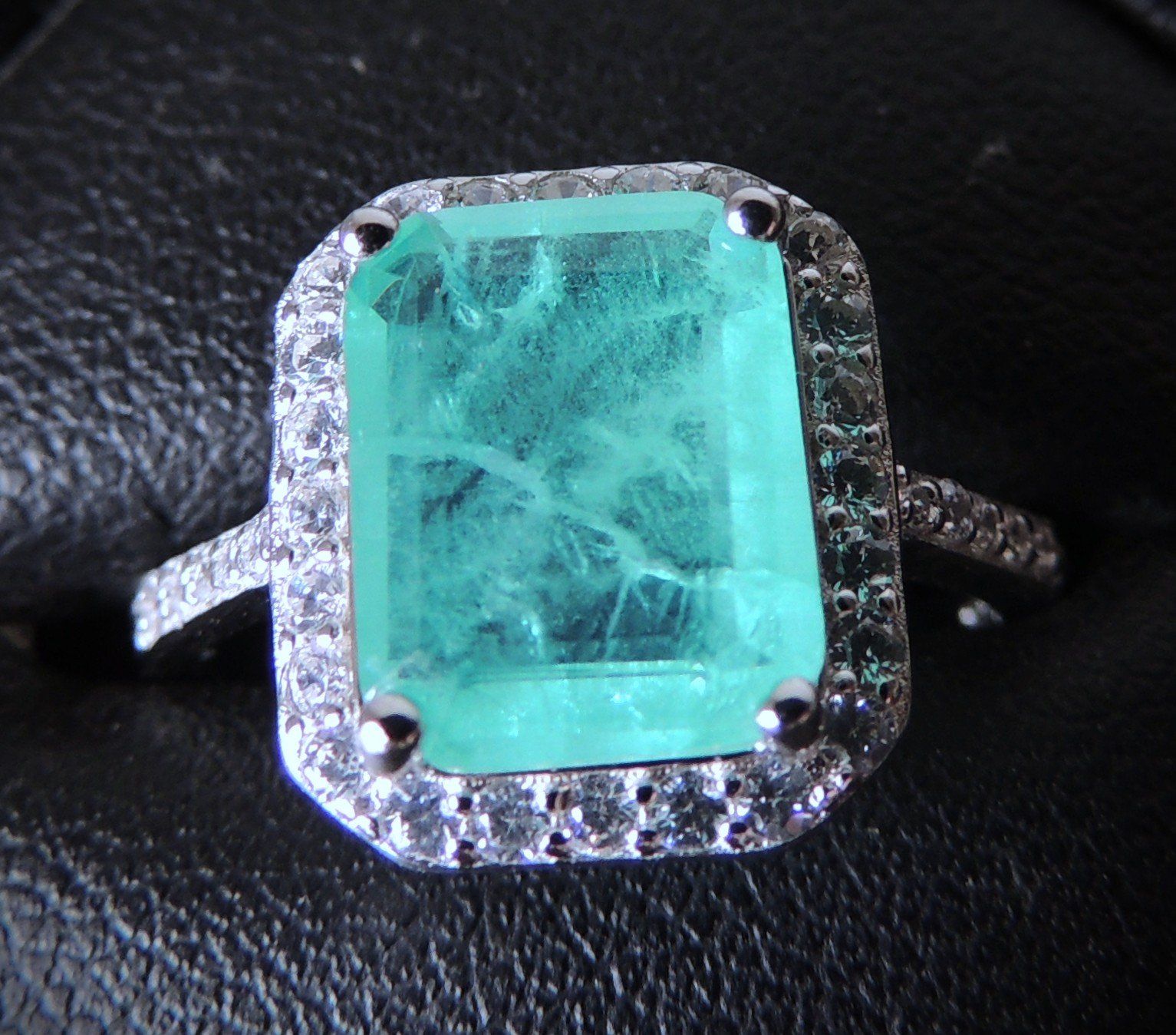 Ringe: Lab grown Smaragd Silber 925 Fingerring Gr. 54 – Gebraucht aus Waldenburg von schaller707