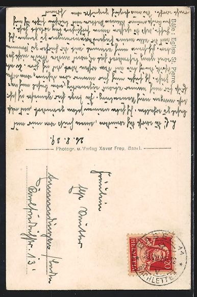 Cartoline postali: AK Basel, Partie an der Peterskirche – Usato da Berlin venduto da bartko-reher 1