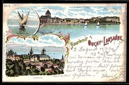 Litho Lausanne, vue générale de la vil
