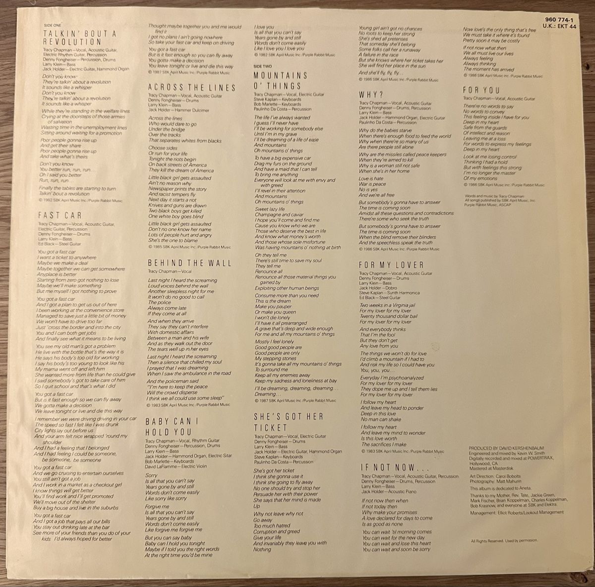 Schallplatten: Tracy Chapman - Vinyle LP - Occasion – Gebraucht aus Areuse von PeppinoDG 2