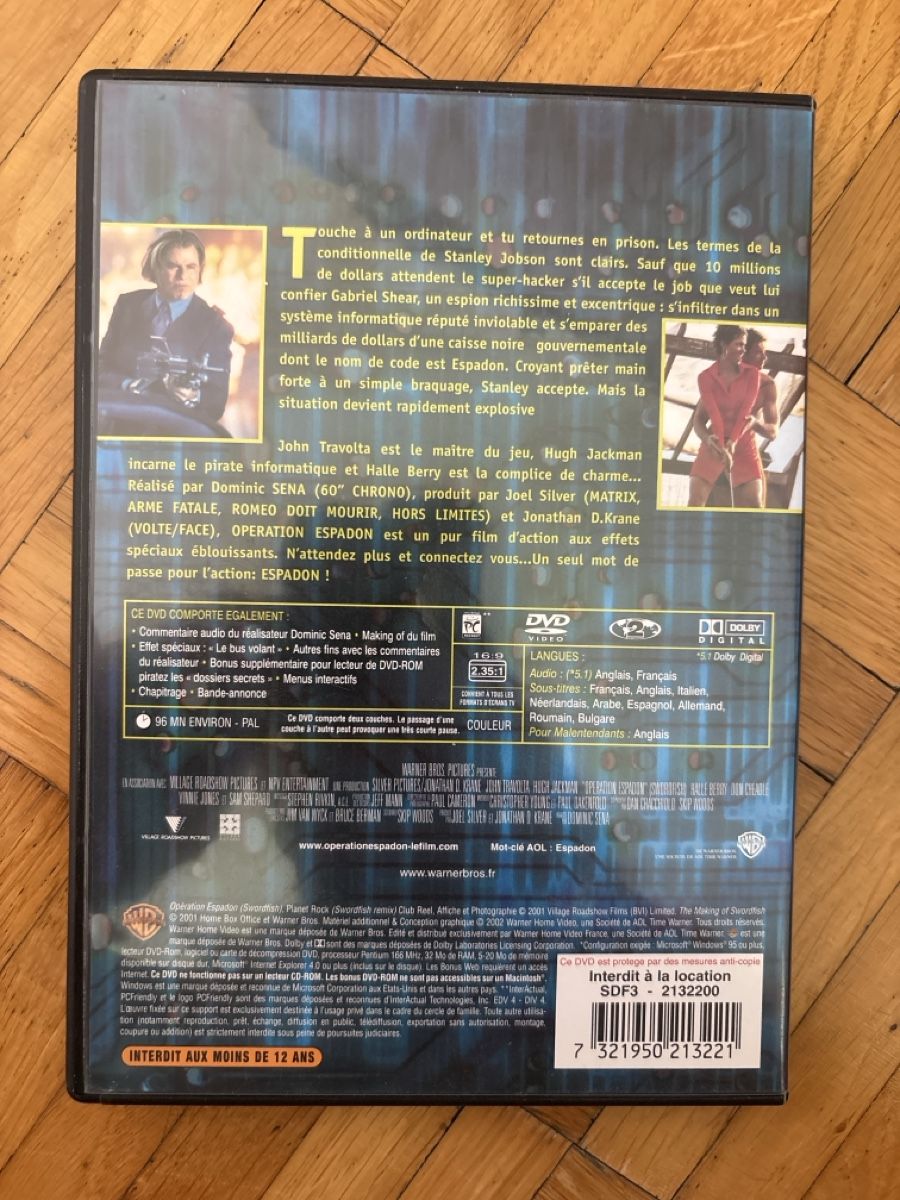Tutti i DVDs: DVD Action Opération Espadon avec John Travolta  – Usato da GENÈVE venduto da Gaasss 1
