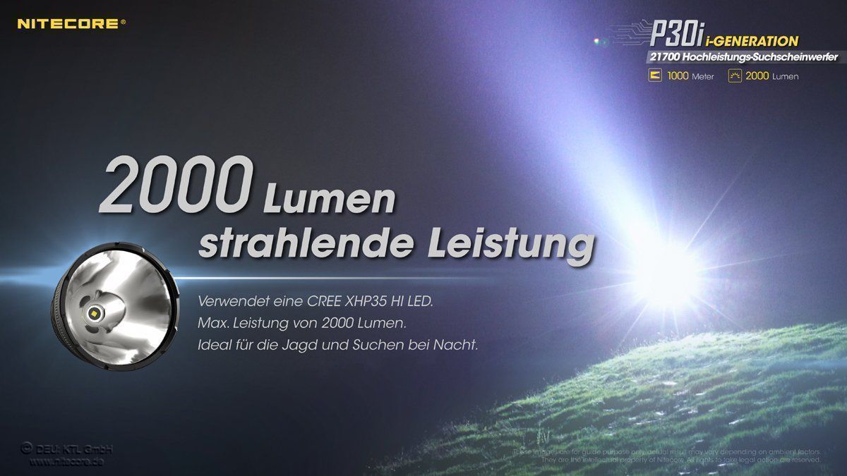 NiteCore Lampen: NiteCore Hochleistungsleuchte P30i – Neu und originalverpackt aus Grüningen von Prolumin 2