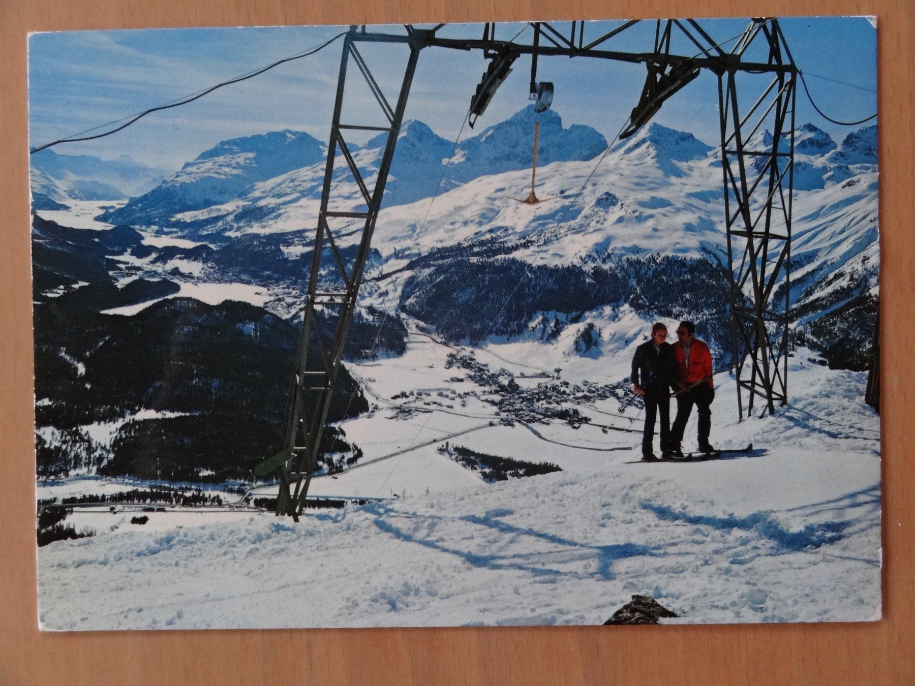Cartoline postali: Muottas Muragl - Skilift - St. Moritz - 1973 – Usato da St Léonard venduto da Riglin