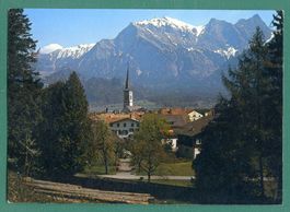 Bad Ragaz, Dorfpartie, Kirche mit Falknis, 2000, gelaufen,