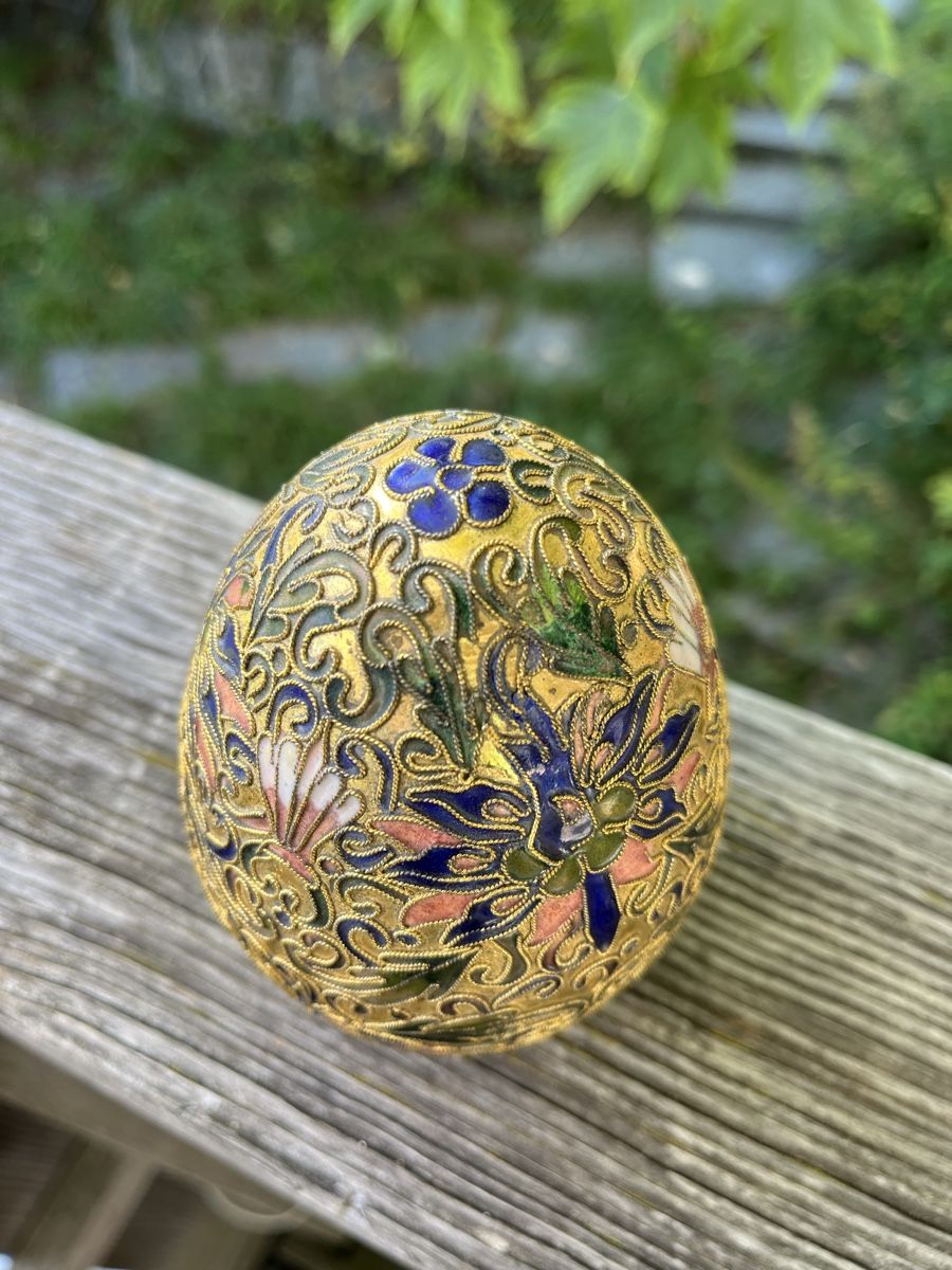 Sculture & Statue: Grosses Cloisonne Ei Emailmalerei – Usato da Wiesenberg venduto da swissantik 4