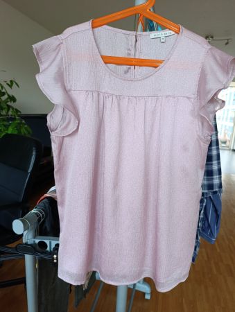 Sommer Top Damen Schimmernden rosa, Gr 38