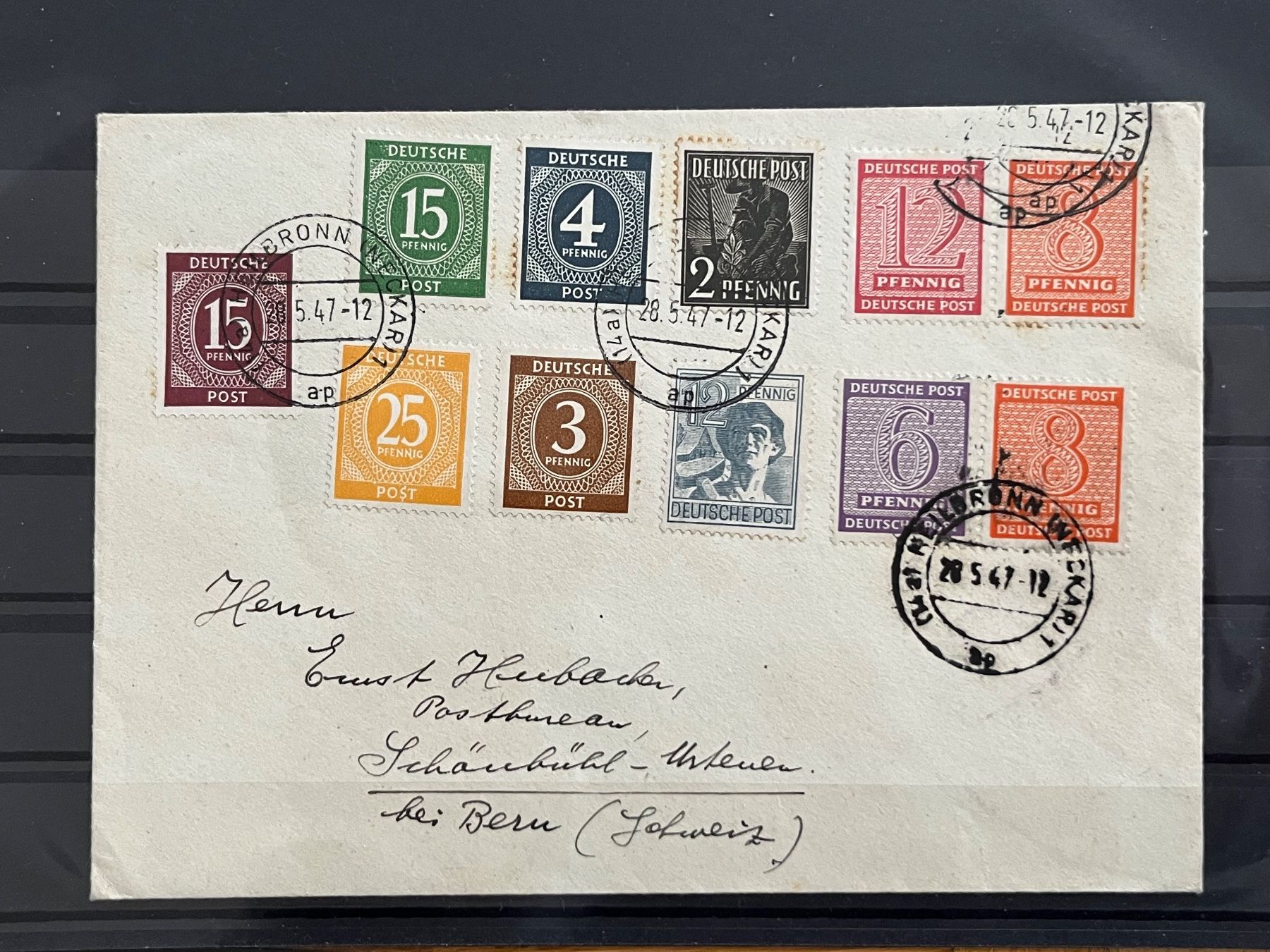 Alle Briefmarken: Brief Deutsche Post 1947 nach Bern – Gebraucht aus Romanshorn von luxcollect