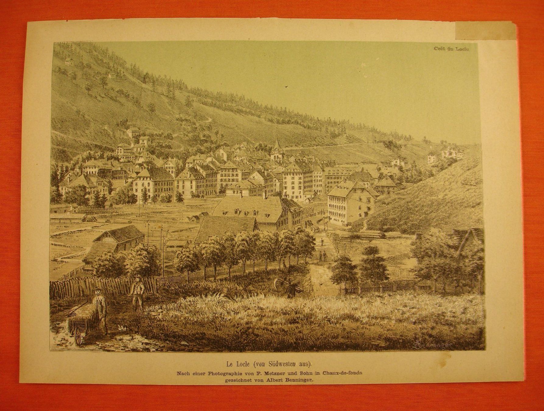 Grafica & Litografie: LE LOCLE, LITHOGRAPHIE 1881 – Usato da Grüningen venduto da Kartensammler 1