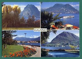Lugano, 4-Bilderkarte, 1983, gelaufen, Grossformat