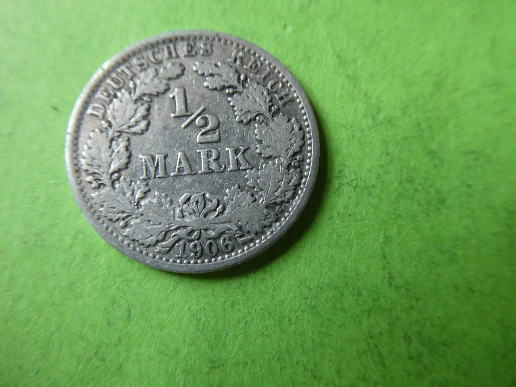 Alle Münzen: Dt. Reich 1906 A, 1/2 Silbermark – Gebraucht aus Hinterforst von Rohusri