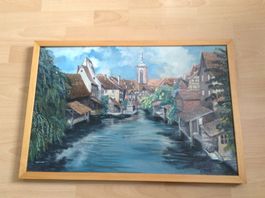 Oelgemälde "LA PETITE VENISE" C0LMAR, gerahmt, signiert 1992