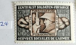 Soldatenmarke 2.WK, Fürsorge, graubl/br, br Rahmen, Wi oE 24