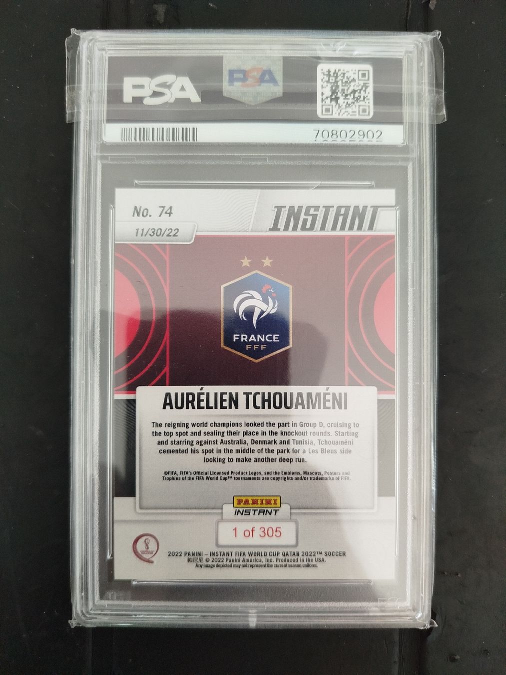 Panini Carte collezionabili: Panini WM22 Aurelien Tchouameni PSA10 – Nuovo e nell'imballaggio originale da Wettingen venduto da mirna04 1