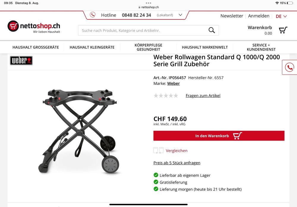 Copertura impermeabile per barbecue Weber serie Q100