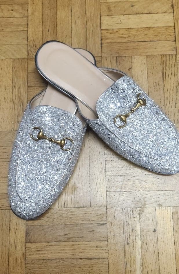 Scarpe da donna: Mules glitzer silber – Nuovo (secondo la descrizione) da Zürich venduto da alv_pqz2